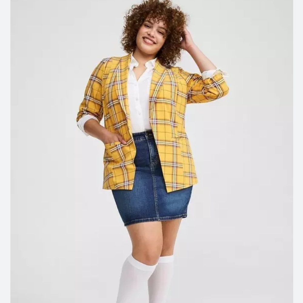 Parker Studio Yellow Plaid Blazer size 4